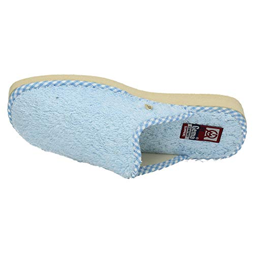 GEMA GARCIA 409 Chinelas Toalla Rizo Mujer Zapatillas CASA Celeste 39