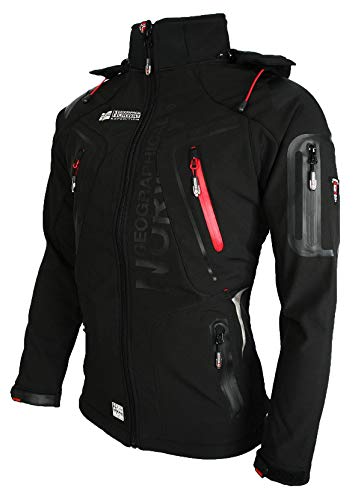 Geographical Norway Hombre de Tacto Suave Funciones Chaqueta para Exterior Impermeable - Negro, XXL