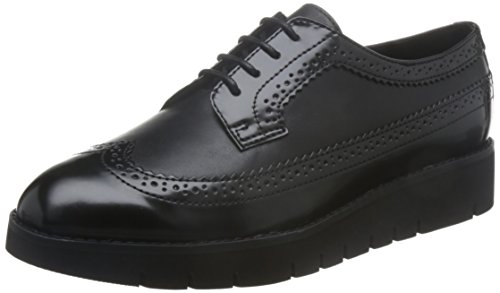 Geox D Blenda C, Zapatos de Cordones Brogue Mujer, Negro (Black C9999), 37 EU