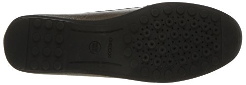 Geox D Elidia A - Mocasín para Mujer, Color Negro, Color Dorado, Talla 39.5 EU