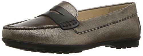 Geox D Elidia A - Mocasín para Mujer, Color Negro, Color Dorado, Talla 39.5 EU