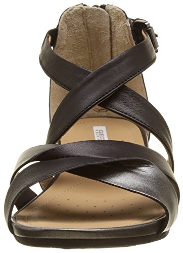 Geox D Formosa A, Sandalias con Cuña Mujer, Negro (BLACK/GUNC9B1G), 42 EU