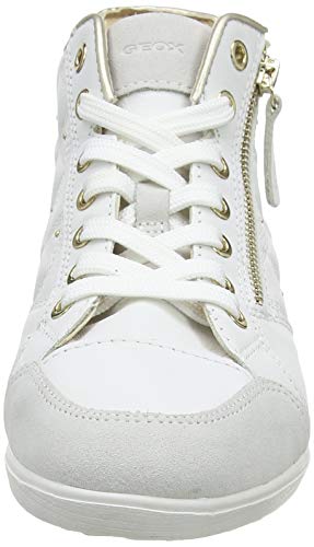 Geox D Myria B, Zapatillas Altas para Mujer, Blanco (White/Off White C1352), 39 EU