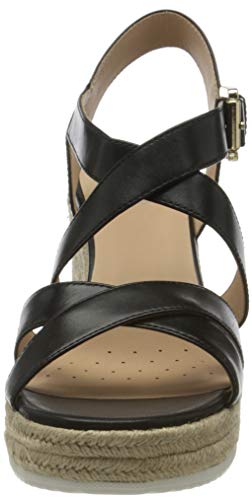 Geox D Ponza A, Sandalias con Plataforma Mujer, Negro (Black C9999), 39 EU