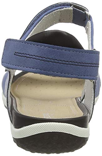 Geox D Sandal Vega A, Sandalia con Pulsera para Mujer, Azul (Denim/Black C4j9b), 39 EU