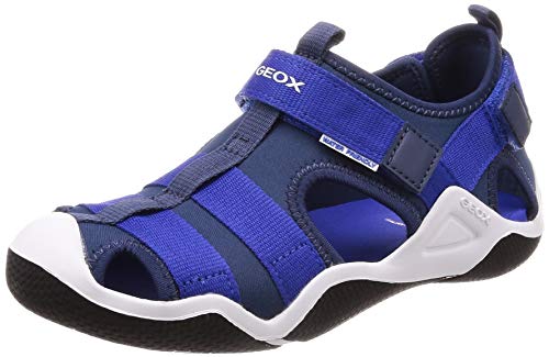 Geox Jr Wader A, Sandalias Punta Cerrada para Niños, Azul (Navy/Royal C4226), 39 EU