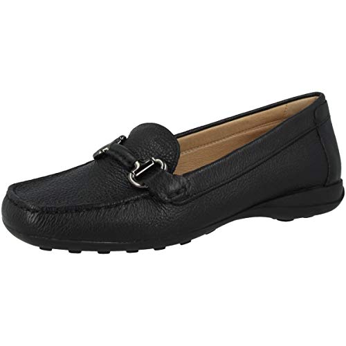 Geox Mujer Mocasines EUXO, señora Zapatillas,Pantuflas,Zapatos Bajos,Zapatos universitarios,Zapatos de Negocios,Removable Insole,Schwarz,37 EU / 4 UK