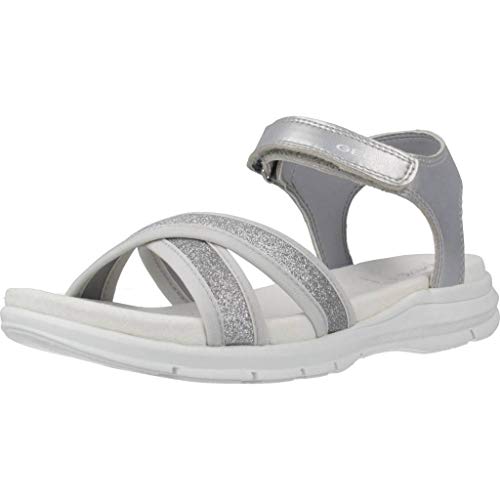 Geox Niñas Sandalias de Vestir J Sandal Sukie Girl, Chica Sandalias para niños, Zapato de Verano,Zapato Casual,Silver,28 EU / 10 UK Child