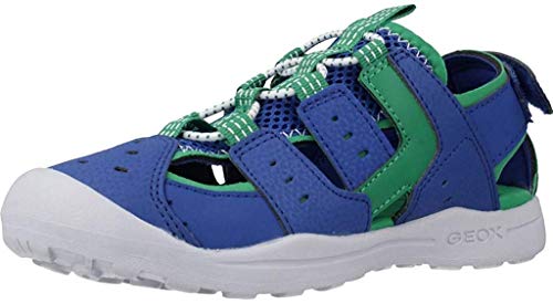 Geox Niños Sandalias de Vestir J VANIETT Boy, Chico Sandalias para niños, Sandalia de Exterior,Calzado de Verano,Royal/Green,33 EU / 1 UK