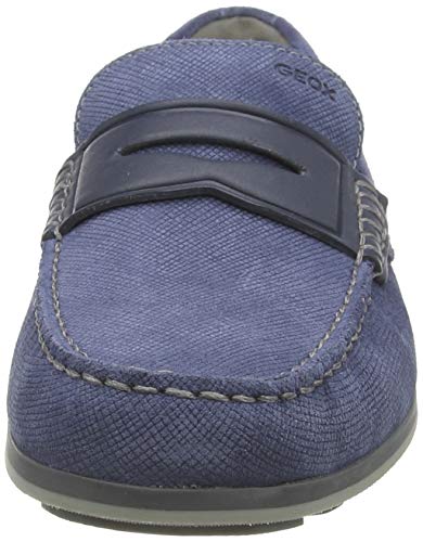 Geox U Mirvin B, Mocasines Hombre, Azul (Lt Avio C4348), 43 EU