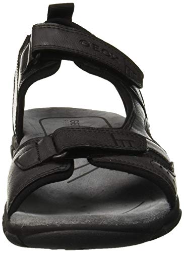 Geox UOMO Sandal Strada A, Sandalias con Punta Abierta Hombre, Black (Black C9999), 42 EU