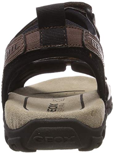 Geox UOMO Sandal Strada A, Sandalias con Punta Abierta Hombre, Brown (Coffee C6009), 46 EU