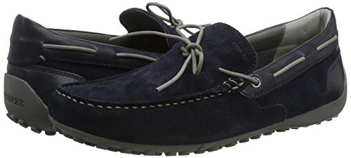 Geox UOMO Snake Mocassino, Mocasines Hombre, Azul (Navy C4002), 42 EU