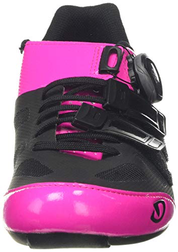 Giro Raes Techlace Road, Zapatos de Ciclismo de Carretera Mujer, Multicolor (Bright Pink/Black 000), 41 EU