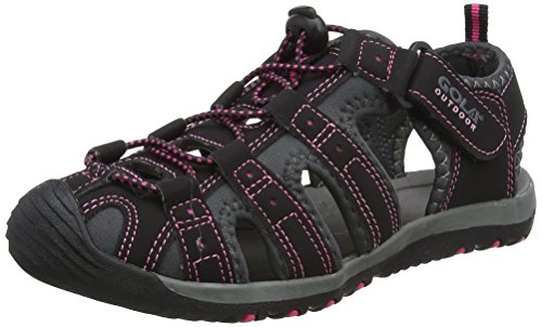 Gola ALP648 Black 3(36EU), Sandalias de Senderismo para Mujer, Negro (Negro/Rosa Caliente BK), 36 EU