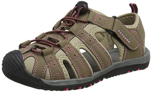 Gola ALP648, Sandalias de Senderismo para Mujer, Beige (Gris Pardo/Rosa Fuerte), 40 EU