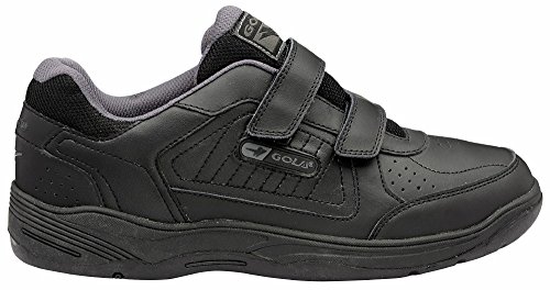 Gola Ama202 Belmont Hombre Zapatillas De Deporte Cuero Real Calzado Zapatos Anchos Velcro Negro EU 45