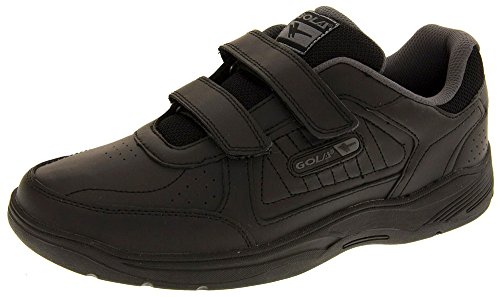 Gola Ama202 Belmont Hombre Zapatillas De Deporte Cuero Real Calzado Zapatos Anchos Velcro Negro EU 45