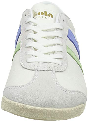 Gola Bullet Trident, Zapatillas Mujer, Patina Blanca Verde Vista Azul, 38 EU