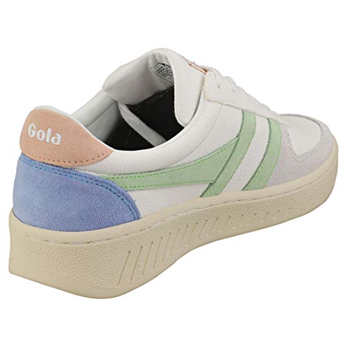 Gola Grandslam Trident, Zapatillas Mujer, Blanco Patina Verde Perla Rosa, 39 EU