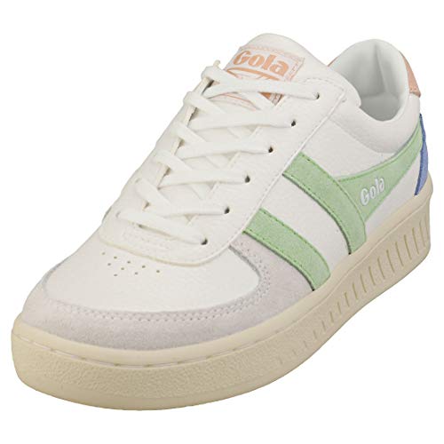 Gola Grandslam Trident, Zapatillas Mujer, Blanco Patina Verde Perla Rosa, 39 EU