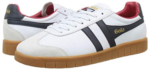 Gola Hurricane Leather, Zapatillas Hombre, Blanco Armada Deep Red Gum, 43 EU