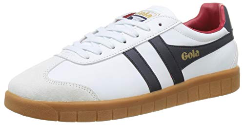 Gola Hurricane Leather, Zapatillas Hombre, Blanco Armada Deep Red Gum, 43 EU