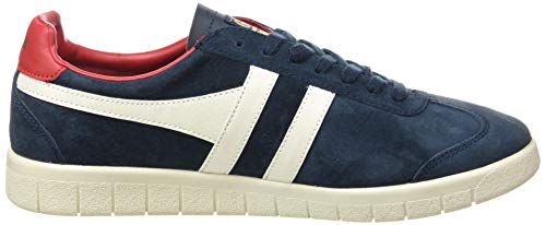 Gola Hurricane Suede, Zapatillas Hombre, Navy/Off White/Deep Red, 45 EU