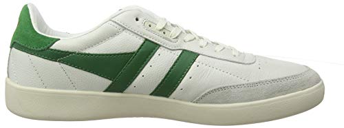 Gola Inca Leather, Zapatillas Hombre, Blanco Apagado Blanco Verde Apagado Xn, 45 EU