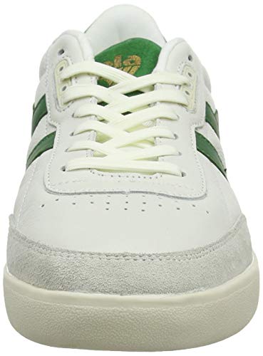 Gola Inca Leather, Zapatillas Hombre, Blanco Apagado Blanco Verde Apagado Xn, 45 EU