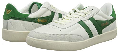 Gola Inca Leather, Zapatillas Hombre, Blanco Apagado Blanco Verde Apagado Xn, 45 EU