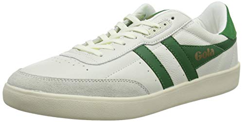 Gola Inca Leather, Zapatillas Hombre, Blanco Apagado Blanco Verde Apagado Xn, 45 EU