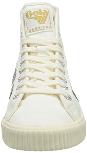 Gola Tennis Mark Cox High, Zapatillas para Mujer, Blanco Apagado/Verde Oscuro, 21 EU