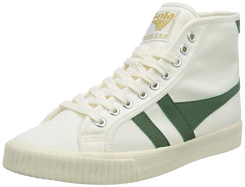 Gola Tennis Mark Cox High, Zapatillas para Mujer, Blanco Apagado/Verde Oscuro, 21 EU