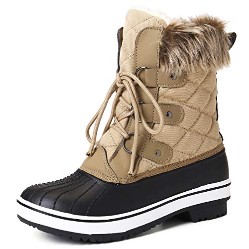 gracosy Botines Nieve Mujer Piel Forrado Invierno Cálidas Botas Impermeable Antideslizante Peso Ligero Plataforma Botines Casuales Corto Lluvia Botas