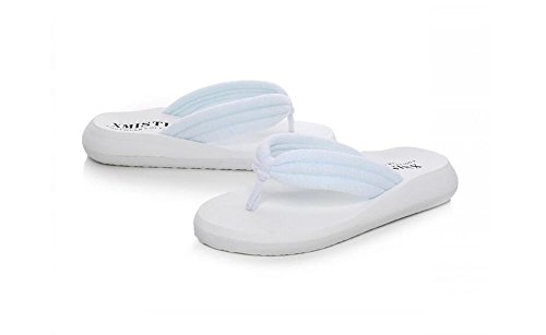 GTKC Mujeres Zapatilla de Dama Toallas Correa Chanclas Blanco 37