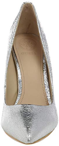 Guess Okley3/Decollete (Pump)/Leathe, Zapatos de tacón con Punta Cerrada Mujer, Plateado, 40 EU