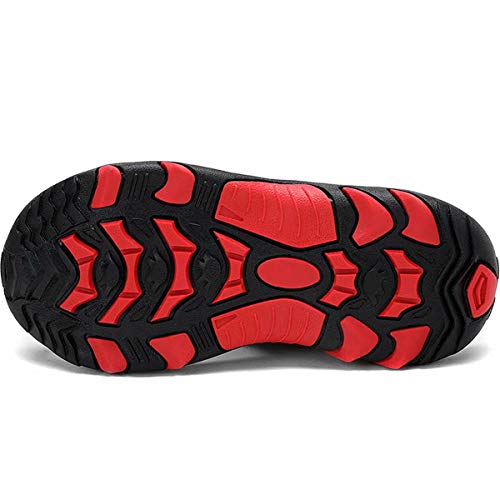 GURGER Sandalias para Niños Niña Verano Zapatos Playa Sandalias Deportivas Cerrada Zapatillas de Deporte Trekking y Senderismo Negro Rojo Talla 27