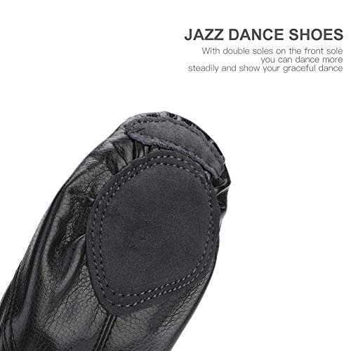 【????? ??? ???? ????】 Jazz Zapatos Yoga de Baile Latino Salsa Elástico Cuero PU para Las Mujeres Ballet Profesores Zapatos de Baile Sandalias Ejercicio Zapato(34)