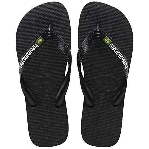 Havaianas Brasil Logo, Chanclas Unisex Adulto, Negro (Black), 43/44 EU