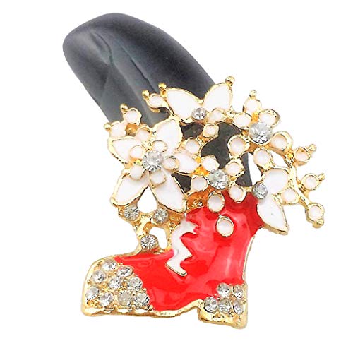 Hellery Broche De Cristal Austriaco Broche De Joyería Preciosa Broche De Pin De Feliz Navidad para Suéter, Vestido, Favores De Fiesta - Bota de Esmalte