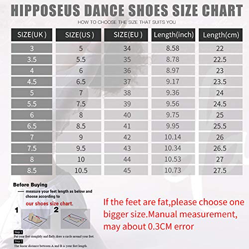 HIPPOSEUS Zapatos de Baile Latino para Mujeres y Hombres Zapatos de Entrenamiento de Baile Latino con Cordones para práctica Punta Cerrada,EU 39