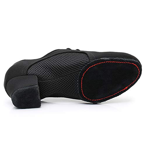 HIPPOSEUS Zapatos de Baile Latino para Mujeres y Hombres Zapatos de Entrenamiento de Baile Latino con Cordones para práctica Punta Cerrada,EU 39