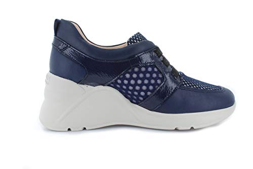 Hispanitas Zapatillas de mujer con cuña HV09961 Tokio con plantilla intercambiable, color azul oscuro, color Azul, talla 39 EU