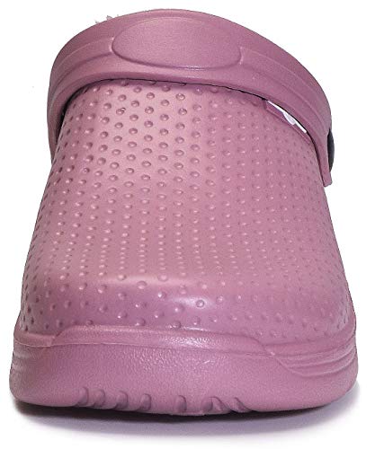 Hombres Lined Clog Mujeres Zuecos con Forro Pelusa Caliente Zapatos de jardín Impermeable Pantuflas Interior Zapatillas Unisex Adulto, 44 EU, Morado