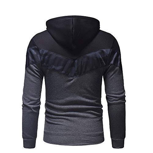 Hombres Sudadera con Capucha Casual Tops Deporte Blusa Manga Larga De Patchwork Blanca Beisbol Divertidas Camuflaje Calavera Camisas Otoño riou