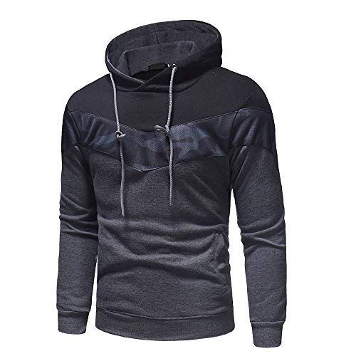 Hombres Sudadera con Capucha Casual Tops Deporte Blusa Manga Larga De Patchwork Blanca Beisbol Divertidas Camuflaje Calavera Camisas Otoño riou