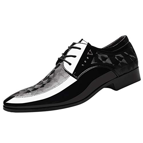 HoSayLike Zapatos De Cuero De Los Hombres Negocios Casual Moda CóModo Ropa Formal Puntiagudo Zapatillas Zapatos De Traje Suela De Goma TacóN Plano Boda