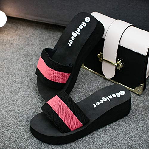 HUADUO Zapatillas de Interior al Aire Libre para Mujer - Baño Piscina Gimnasio Toboganes Chanclas Sandalias Suaves con Punta Abierta Plataforma Ligera de EVA