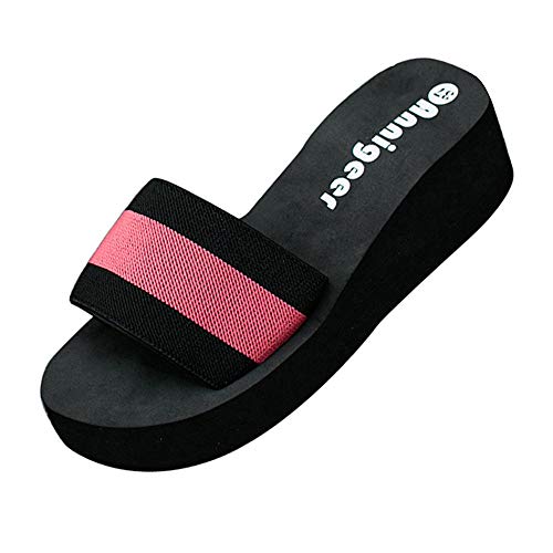 HUADUO Zapatillas de Interior al Aire Libre para Mujer - Baño Piscina Gimnasio Toboganes Chanclas Sandalias Suaves con Punta Abierta Plataforma Ligera de EVA